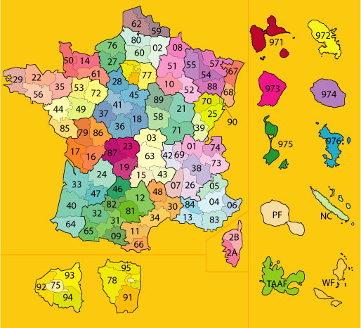 France - carte des départements